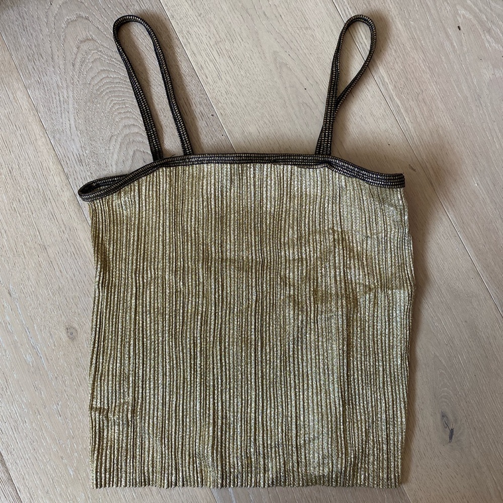Yves Saint Laurent Gold Lamé Cami Top